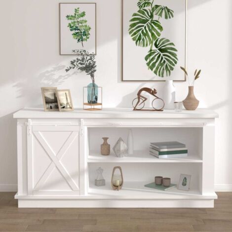 Mini Sliding Cabinet Door Kit Carbon Steel White 183 cm vidaXL
