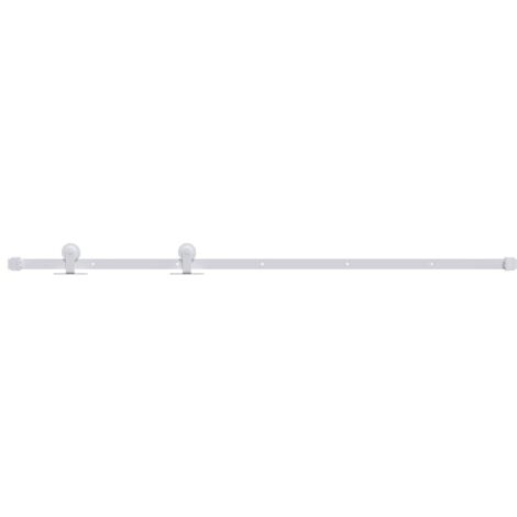 Sliding Door Hardware Kit 183 cm Steel White vidaXL