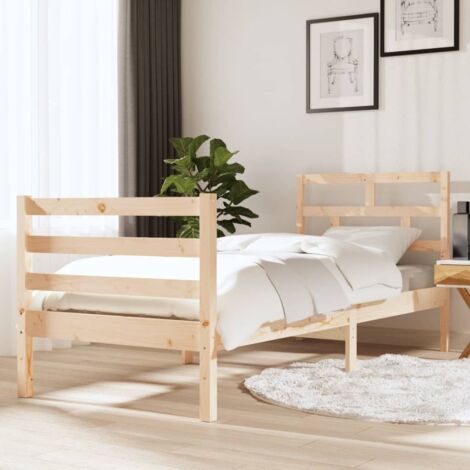 Bed Frame without Mattress 75x190 cm Small Single Small Single Solid Wood vidaXL (1/5)