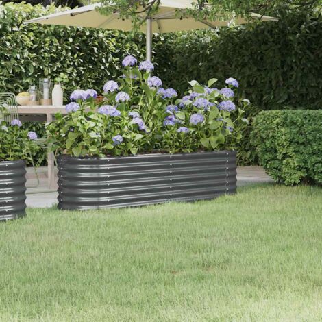 Garden Raised Bed Galvanised Steel 152x40x36 cm Anthracite vidaXL