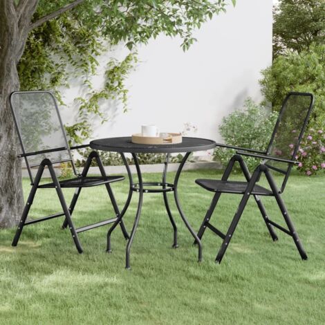 Garden Table Ø80x72 cm Expanded Metal Mesh Anthracite vidaXL (1/5)
