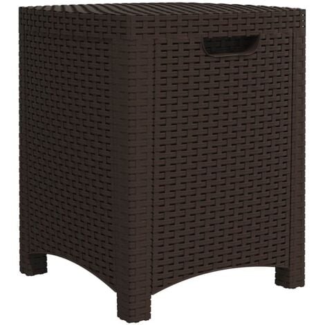Garden Storage Box 39x39x46 cm PP Rattan Brown vidaXL