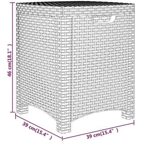 Garden Storage Box 39x39x46 cm PP Rattan Brown vidaXL