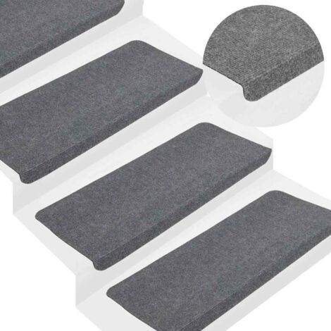 Stair Mats Self-adhesive 15 pcs 65x24.5x3.5 cm Grey vidaXL