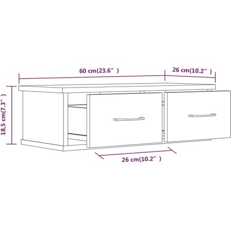 Wall Cabinet Grey Sonoma 60x26x18.5 cm Engineered Wood vidaXL