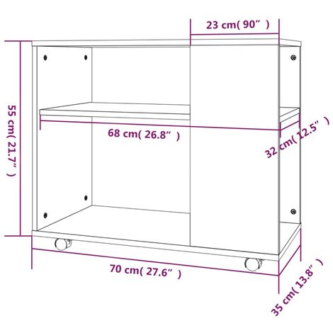 Side Table Brown Oak 70x35x55 cm Engineered Wood vidaXL