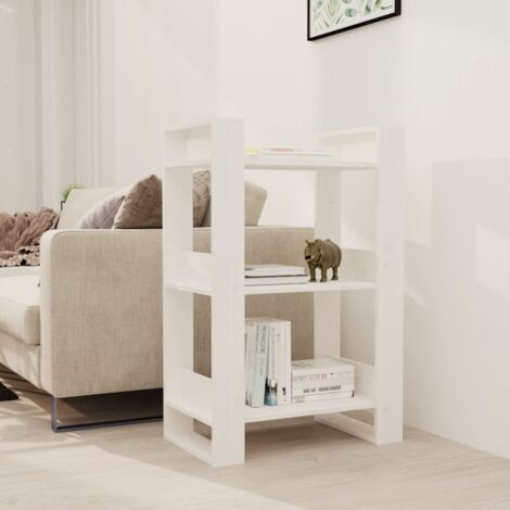 Book Cabinet/Room Divider White 60x35x91 cm Solid Wood Pine vidaXL