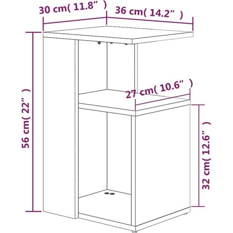 Side Table Grey Sonoma 36x30x56 cm Engineered Wood vidaXL