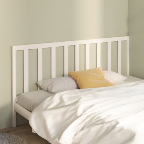 Bed Headboard White 206x4x100 cm Solid Wood Pine vidaXL (1/5)