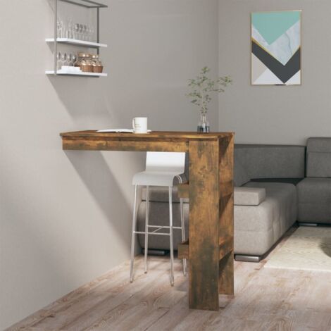 Wall Bar Table Smoked Oak 102x45x103.5 cm Engineered Wood vidaXL