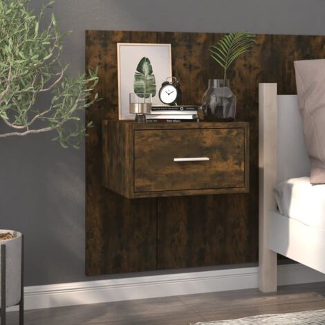 Wall-mounted Bedside Cabinet Smoked Oak vidaXL