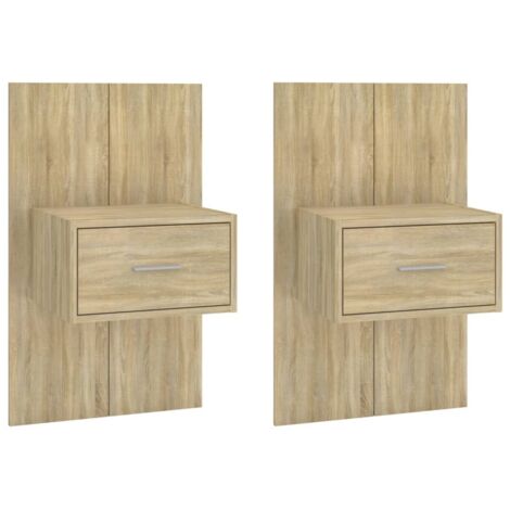Wall-mounted Bedside Cabinets 2 pcs Sonoma Oak vidaXL