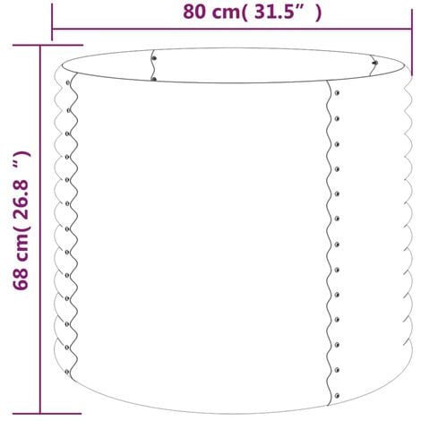 Garden Planter Powder-coated Steel 80x80x68 cm Grey vidaXL