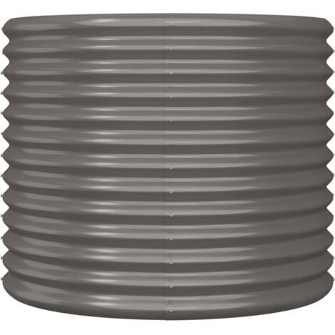 Garden Planter Powder-coated Steel 80x80x68 cm Grey vidaXL