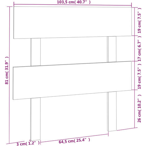 Bed Headboard Honey Brown 103.5x3x81 cm Solid Wood Pine vidaXL