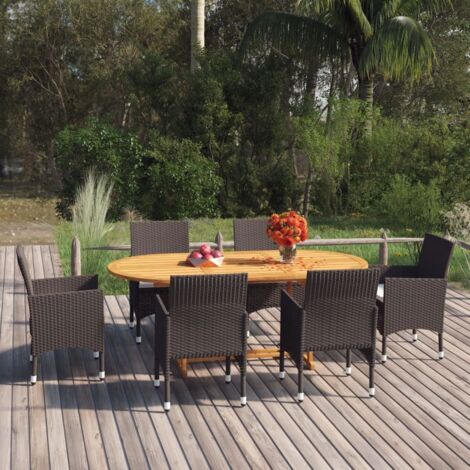 Garden Dining Set Brown, Cream White vidaXL (1/5)