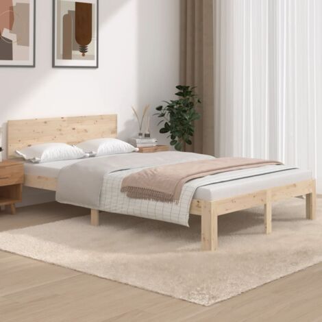 Bed Frame without Mattress Solid Wood Pine 120x200cm vidaXL