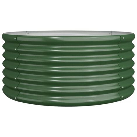 Garden Planter Powder-coated Steel 80x80x36 cm Green vidaXL