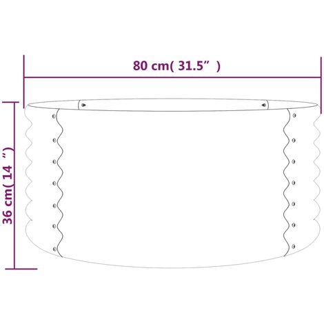 Garden Planter Powder-coated Steel 80x80x36 cm Green vidaXL