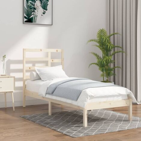Bed Frame without Mattress Solid Wood 90x190 cm Single Single vidaXL