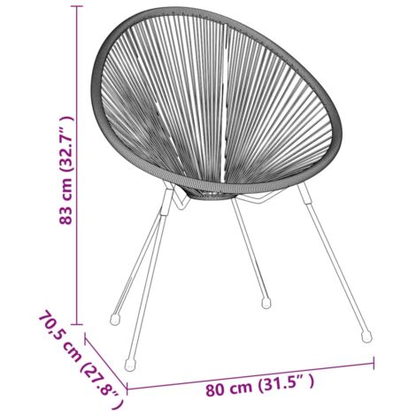 3 Piece Garden Dining Set Black vidaXL