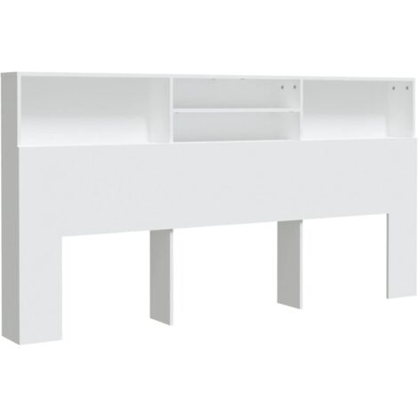 Headboard Cabinet White 200x19x103.5 cm vidaXL