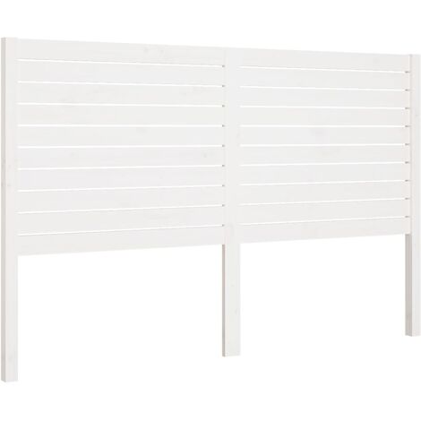 Bed Headboard White 126x4x100 cm Solid Wood Pine vidaXL