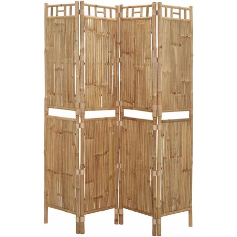 4-Panel Room Divider Bamboo 160x180 cm vidaXL