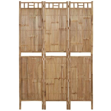 3-Panel Room Divider Bamboo 120x180 cm vidaXL