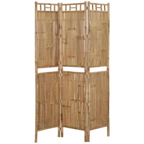 3-Panel Room Divider Bamboo 120x180 cm vidaXL
