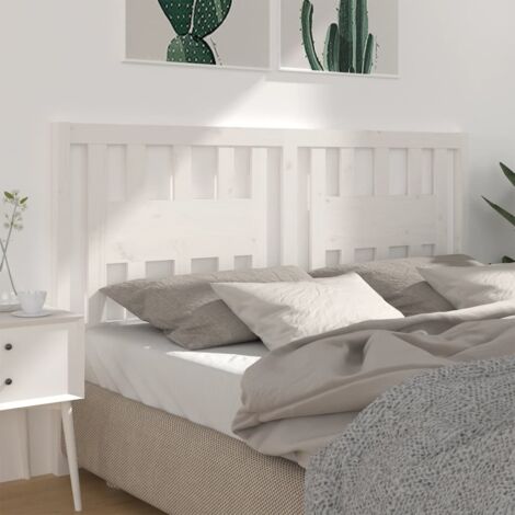 Headboard White 126x4x100 cm Solid Wood Pine vidaXL (1/5)