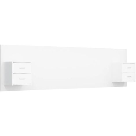Bed Headboard With Cabinet White Engineered wood Storage vidaXL (1/5)