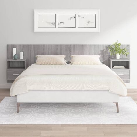 Bed Headboard With Cabinet Grey Sonoma Engineered Wood vidaXL (1/5)