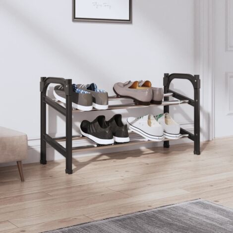Extendable Shoe Rack with 2 Shelves 119x24x37 cm vidaXL