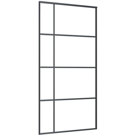 Sliding Door Frosted ESG Glass and Aluminium 102.5x205 cm Black vidaXL