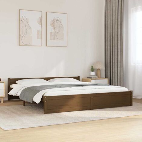 Bed Frame without Mattress Honey Brown Solid Wood 200x200 cm vidaXL (1/5)