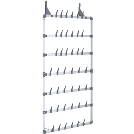 Hanging Shoe Rack Silver 66x13x139 cm vidaXL