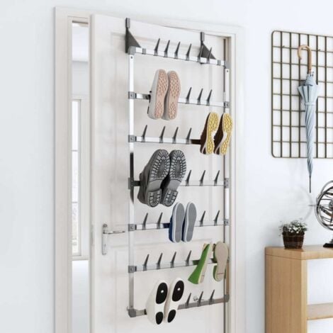 Hanging Shoe Rack Silver 66x13x139 cm vidaXL