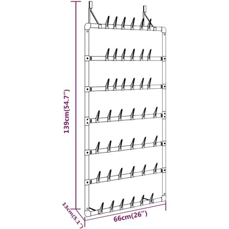 Hanging Shoe Rack Silver 66x13x139 cm vidaXL