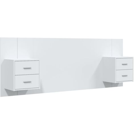 Bed Headboard with Cabinets White Engineered Wood vidaXL