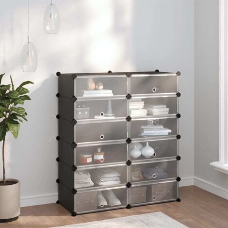 Shoe Rack Black Polypropylene, Steel Large Modular Shoe Rack vidaXL (1/5)