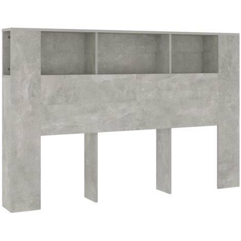 Headboard Cabinet Concrete Grey 160x18.5x104.5 cm vidaXL
