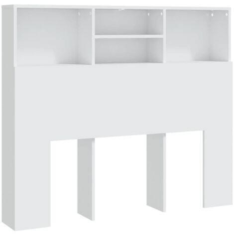 Headboard Cabinet White 120x19x103.5 cm vidaXL