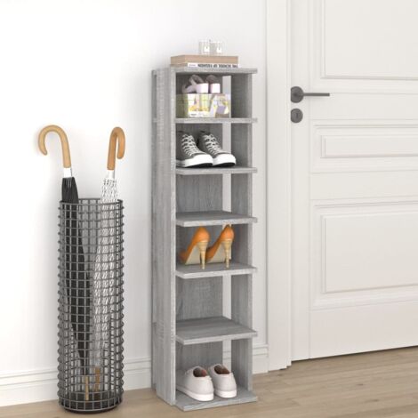 Shoe Rack Grey Sonoma 27.5x27x102 cm Engineered Wood vidaXL