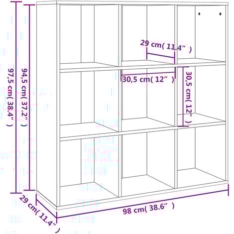 Book Cabinet Smoked Oak 98x29x97.5 cm vidaXL
