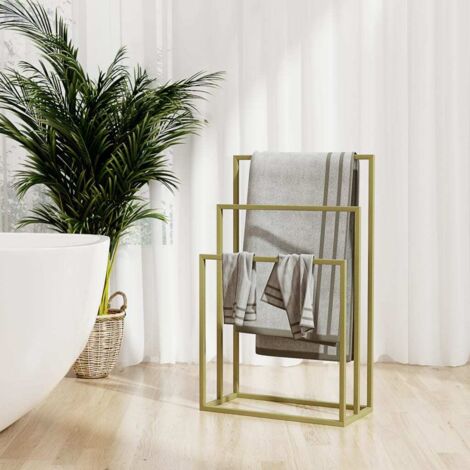 Freestanding Towel Rack Gold 48x24x79 cm Iron vidaXL