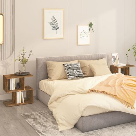 Bedside Cabinets 2 pcs Smoked Oak 50x30x51.5 cm Engineered Wood vidaXL