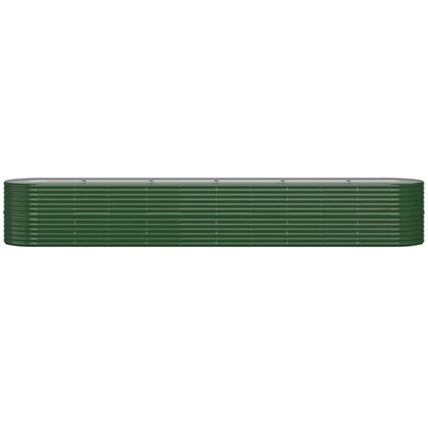 Garden Raised Bed Powder-coated Steel 440x80x68 cm Green vidaXL