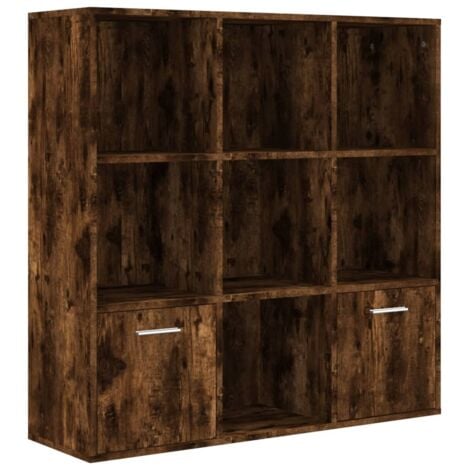 Book Cabinet Smoked Oak 98x30x98 cm vidaXL