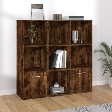 Book Cabinet Smoked Oak 98x30x98 cm vidaXL